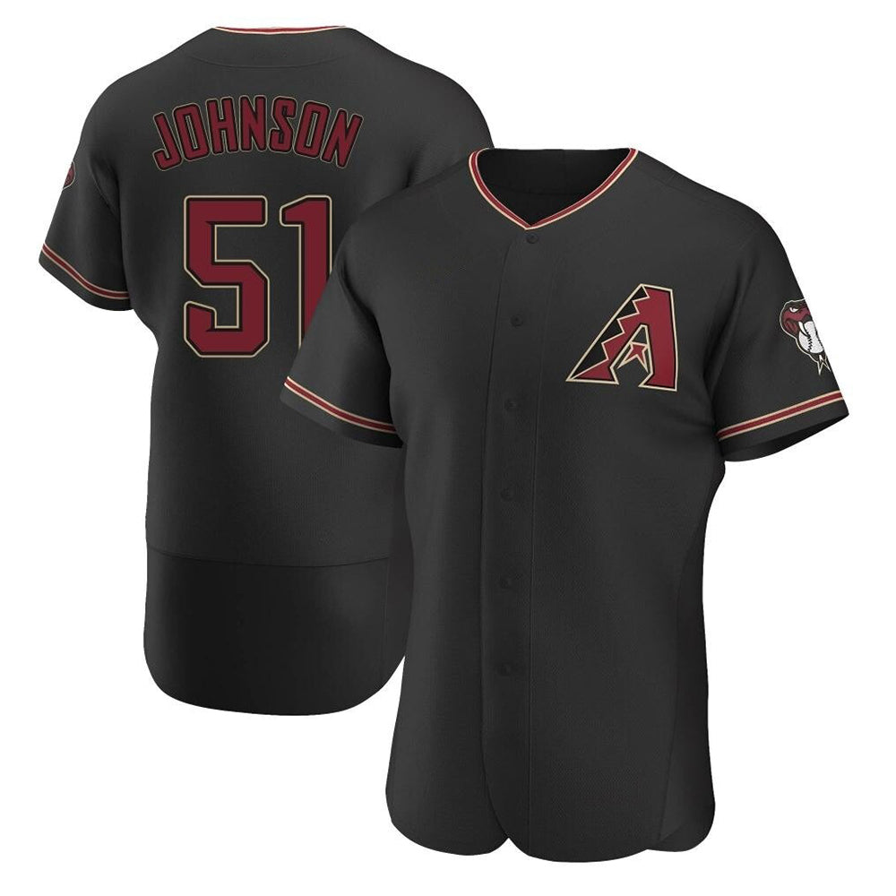 Vanessashop A.Diamondbacks #51 Randy Johnson Player Black Authentic Alternate Stitched Jerseys