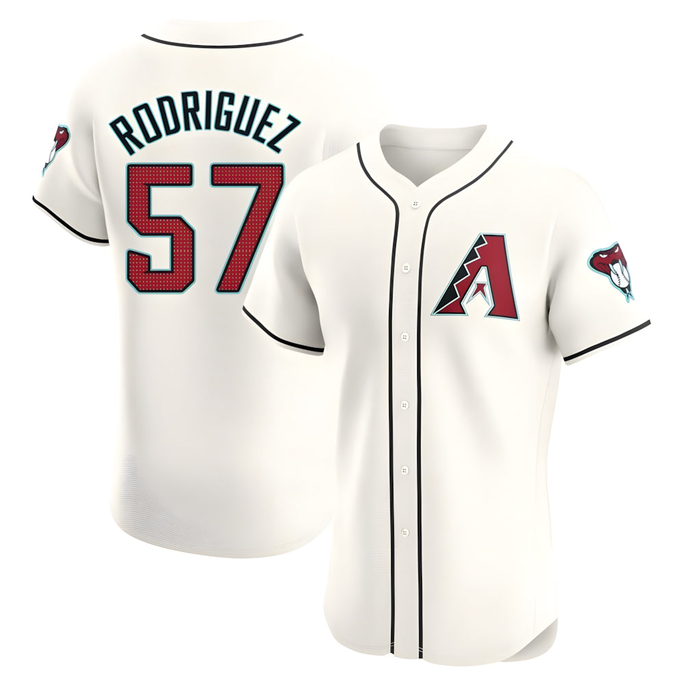 Vanessashop A.Diamondbacks #57 Eduardo Rodriguez Player Cream Elite Home Stitched Jersey