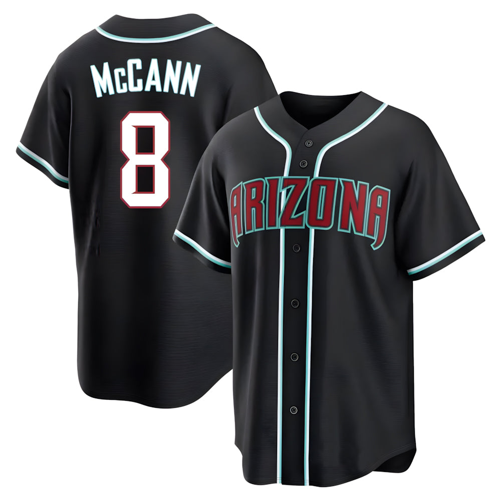 VanessashopA.Diamondbacks #8 James McCann Player Black Replica Fashion Out Stitched Jersey