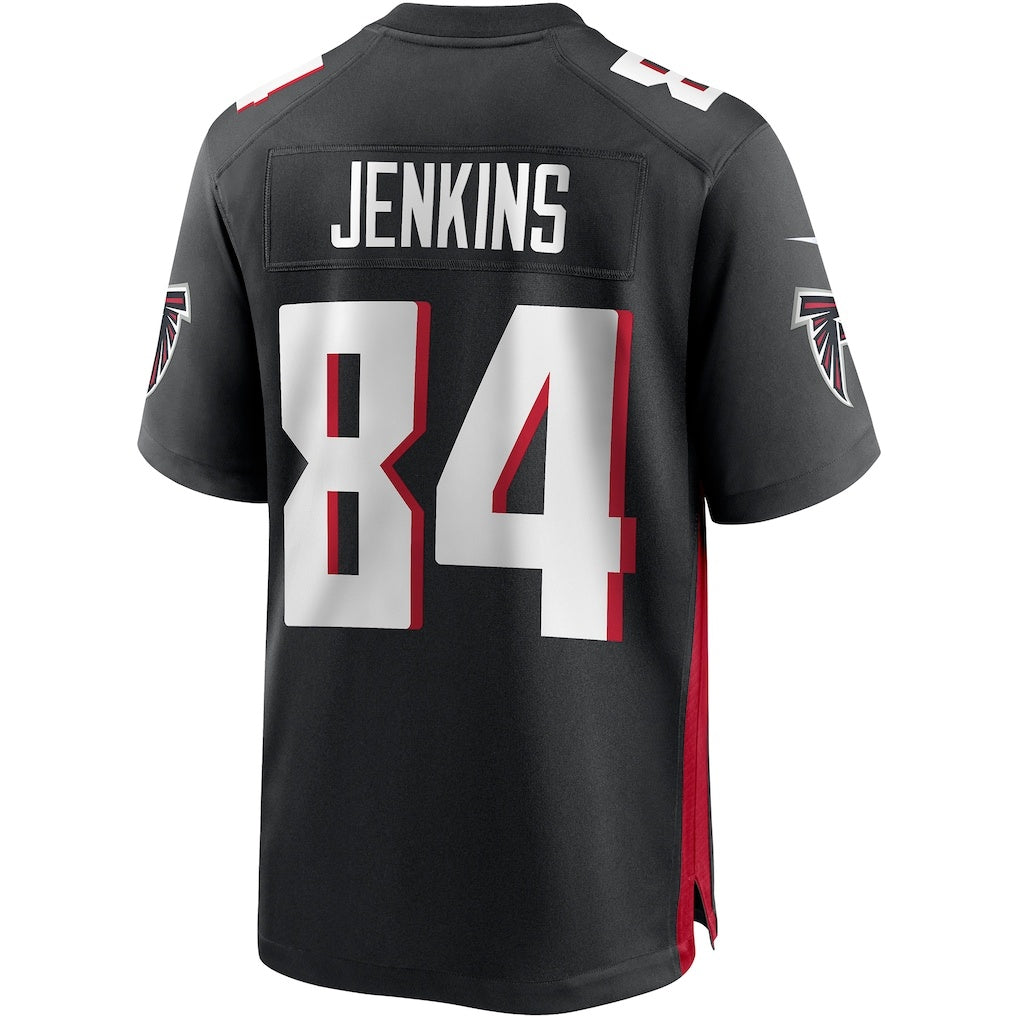 Vanessashop A.Falcons #84 Alfred Jenkins Black Game Retired Player Jersey