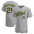 Vanessashop Athletics #21 Tyler Soderstrom Player Gray Authentic Road Stitched Jersey