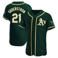 Vanessashop Athletics #21 Tyler Soderstrom Player Green Authentic Alternate Stitched Jersey
