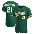 Vanessashop Athletics #21 Tyler Soderstrom Player Green Authentic Kelly Alternate Stitched Jersey