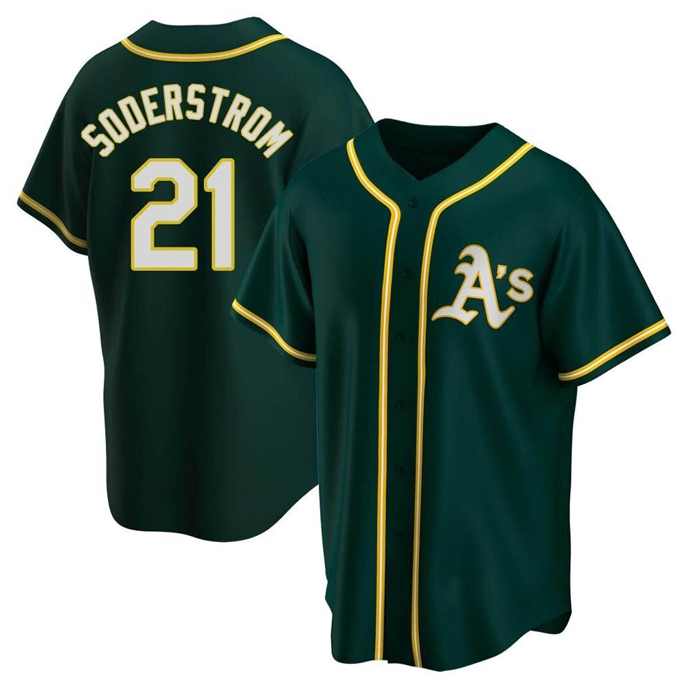 Vanessashop Athletics #21 Tyler Soderstrom Player Green Replica Alternate Stitched Jersey