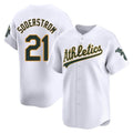Vanessashop Athletics #21 Tyler Soderstrom Player White Limited Home Stitched Jersey