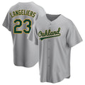 Vanessashop Athletics #23 Shea Langeliers Player Gray Replica Road Stitched Jerseys