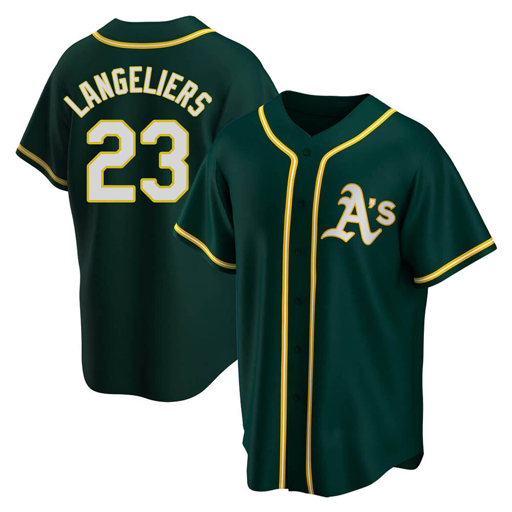 Vanessashop Athletics #23 Shea Langeliers Player Green Replica Alternate Stitched Jerseys