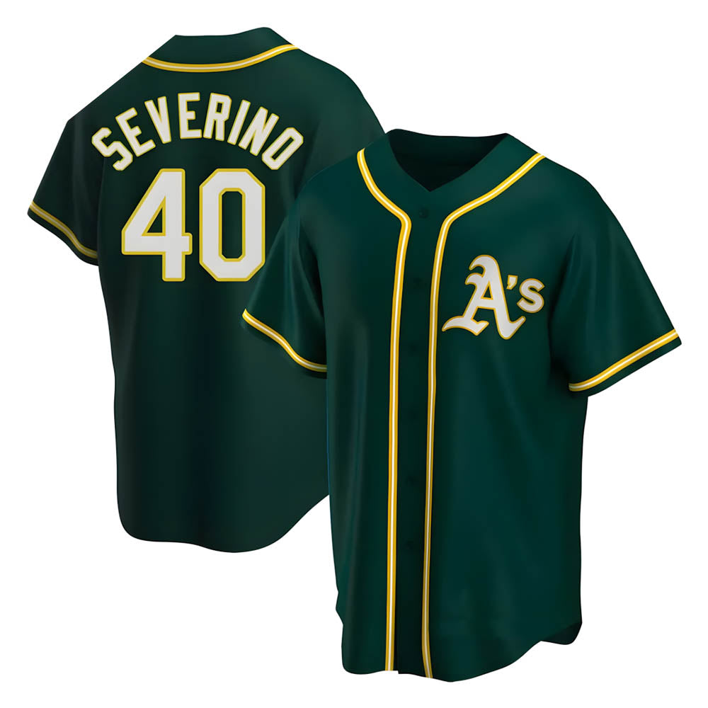 Vanessashop Athletics #40 Luis Severino player Green Replica Alternate Stitched Jersey