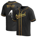 Vanessashop Athletics #4 Lawrence Butler player Black Golden Replica Alternate Stitched Jersey