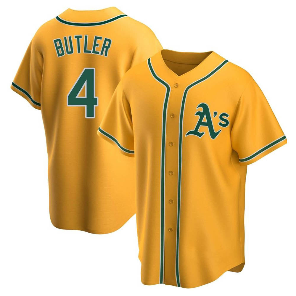 Vanessashop Athletics #4 Lawrence Butler player Gold Replica Alternate Stitched Jersey