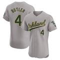 Vanessashop Athletics #4 Lawrence Butler player Gray Elite Road Stitched Jersey