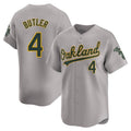 Vanessashop Athletics #4 Lawrence Butler player Gray Limited Away Stitched Jersey