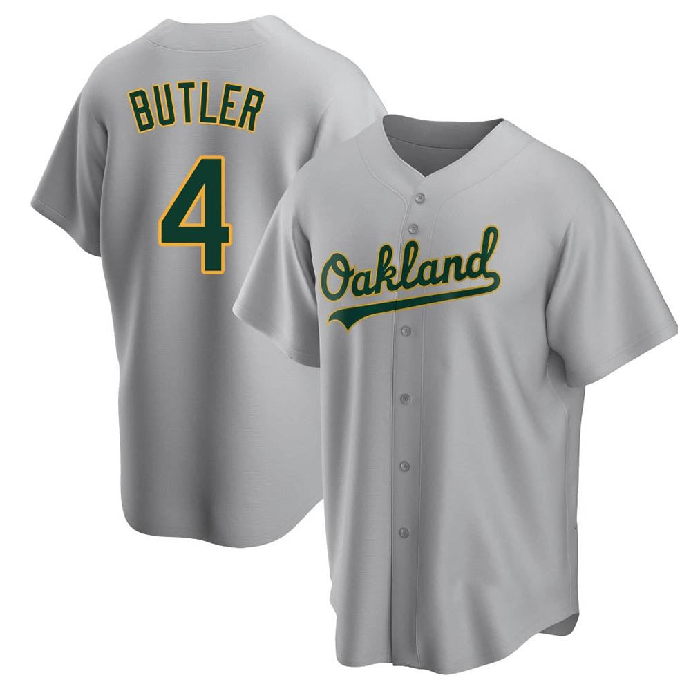 Vanessashop Athletics #4 Lawrence Butler player Gray Replica Road Stitched Jersey
