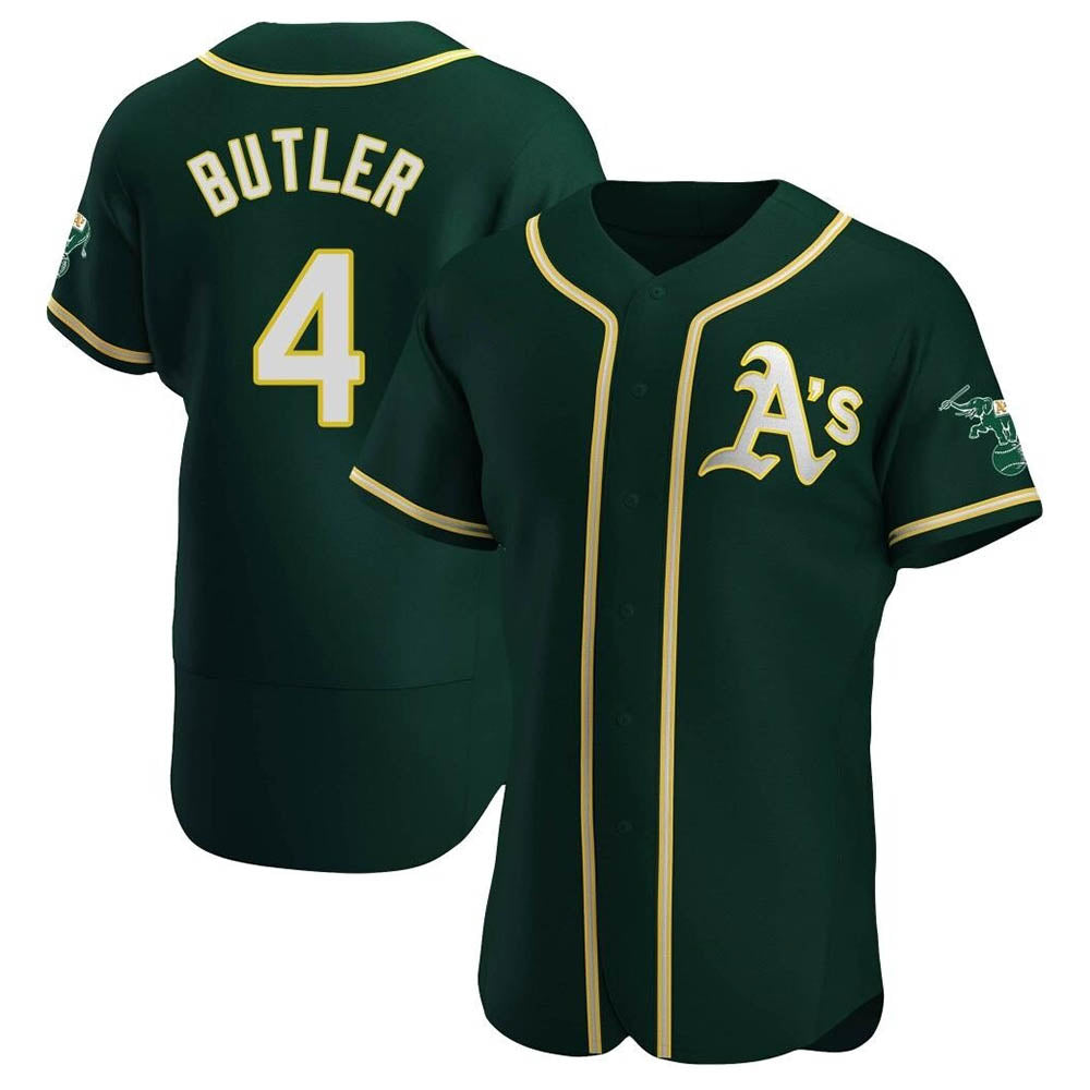 Vanessashop Athletics #4 Lawrence Butler player Green Authentic Alternate Stitched Jersey