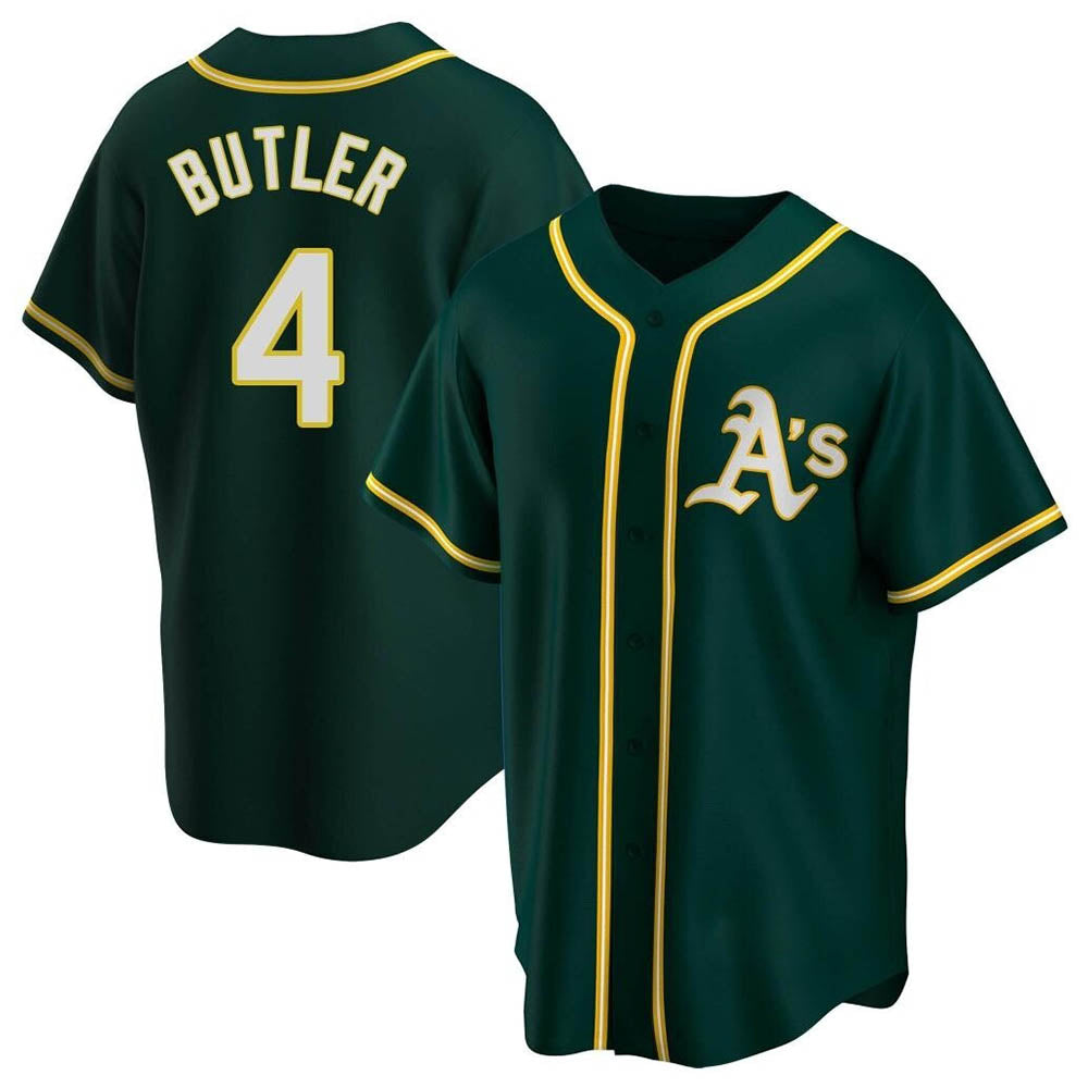 Vanessashop Athletics #4 Lawrence Butler player Green Replica Alternate Stitched Jersey