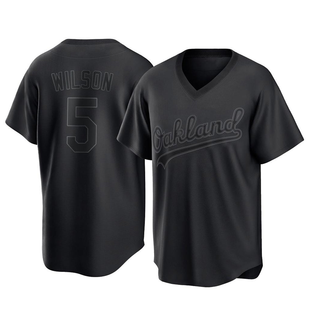 Vanessashop Athletics #5 Jacob Wilson Black Replica Pitch Fashion T shirt Stitched Jersey
