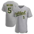 Vanessashop Athletics #5 Jacob Wilson Gray Authentic Road Stitched Jersey