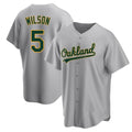 Vanessashop Athletics #5 Jacob Wilson Gray Replica Road Stitched Jersey