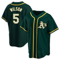 Vanessashop Athletics #5 Jacob Wilson Green Replica Alternate Stitched Jersey