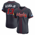 Vanessashop A.Braves #13 Ronald Acuna Jr. Navy 2025 Speedway Classic Alternate Elite Player Personalized Jersey