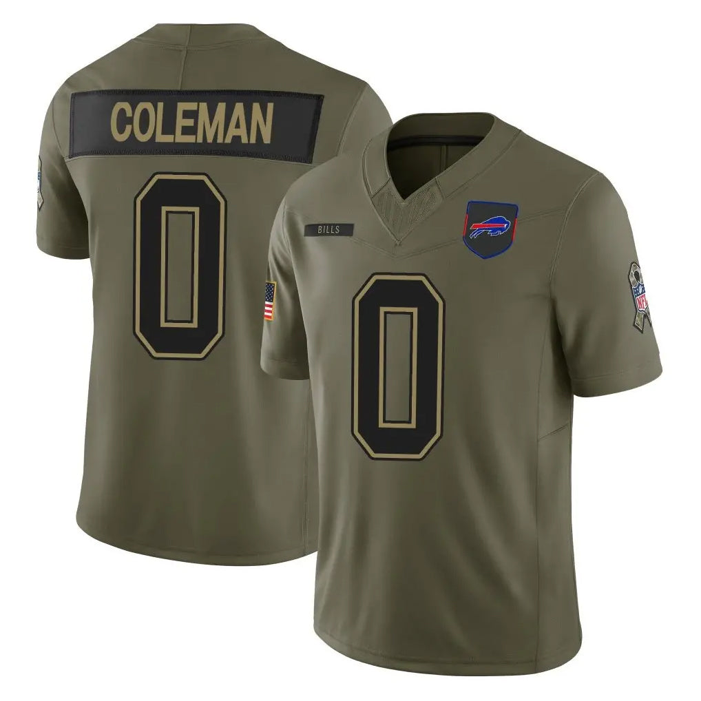 Vanessashop B.Bills #0 Keon Coleman Player Olive Salute To Service Limited Game Stitched Jerseys