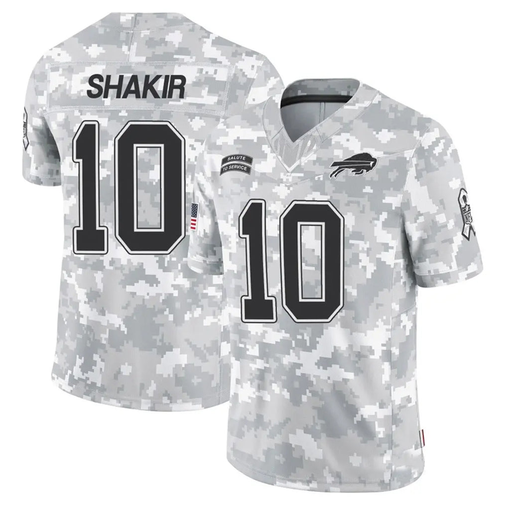 Vanessashop B.Bills #10 Khalil Shakir Player Arctic Camo Salute to Service Limited Stitched Jerseys