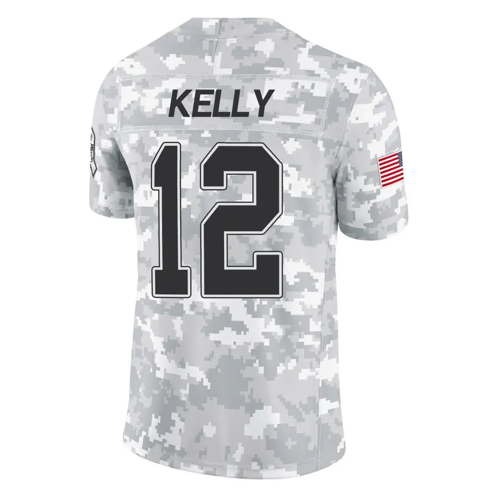 Vanessashop B.Bills #12 Jim Kelly Player Arctic Camo Salute to Service Limited Stitched Jerseys