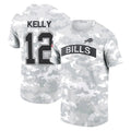 Vanessashop B.Bills #12 Jim Kelly Player Arctic Camo Salute to Service T-Shirt Hoodies Stitched Jerseys