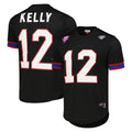 Vanessashop B.Bills #12 Jim Kelly Player Black Mitchell & Ness Replica Mesh Limited Stitched Jerseys