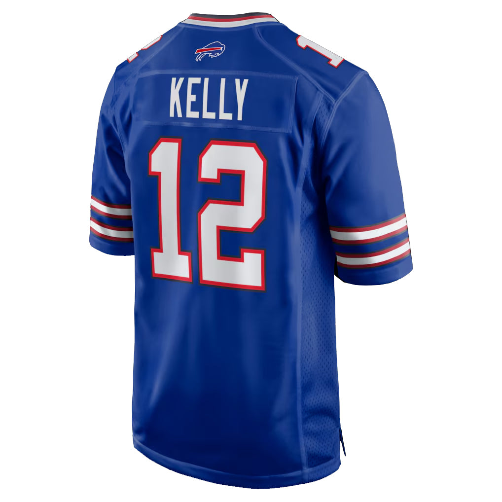 Vanessashop B.Bills #12 Jim Kelly Player Royal Home Game Stitched Jerseys
