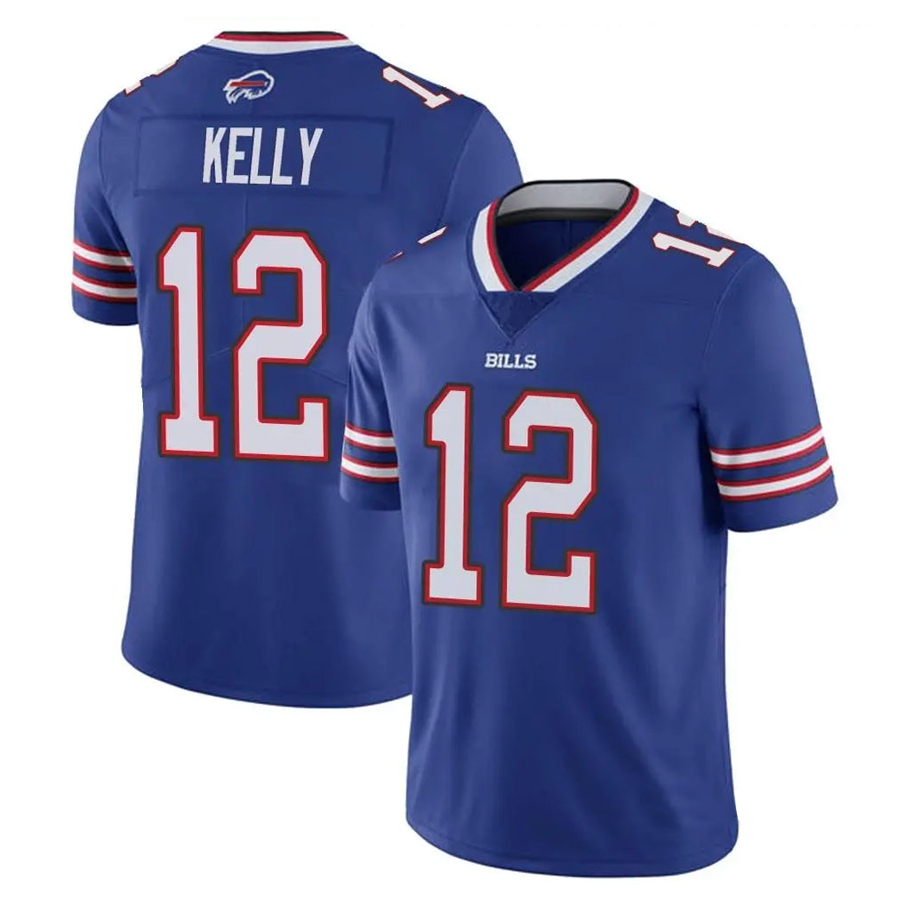 Vanessashop B.Bills #12 Jim Kelly Player Royal Vapor Untouchable Limited Stitched Jerseys