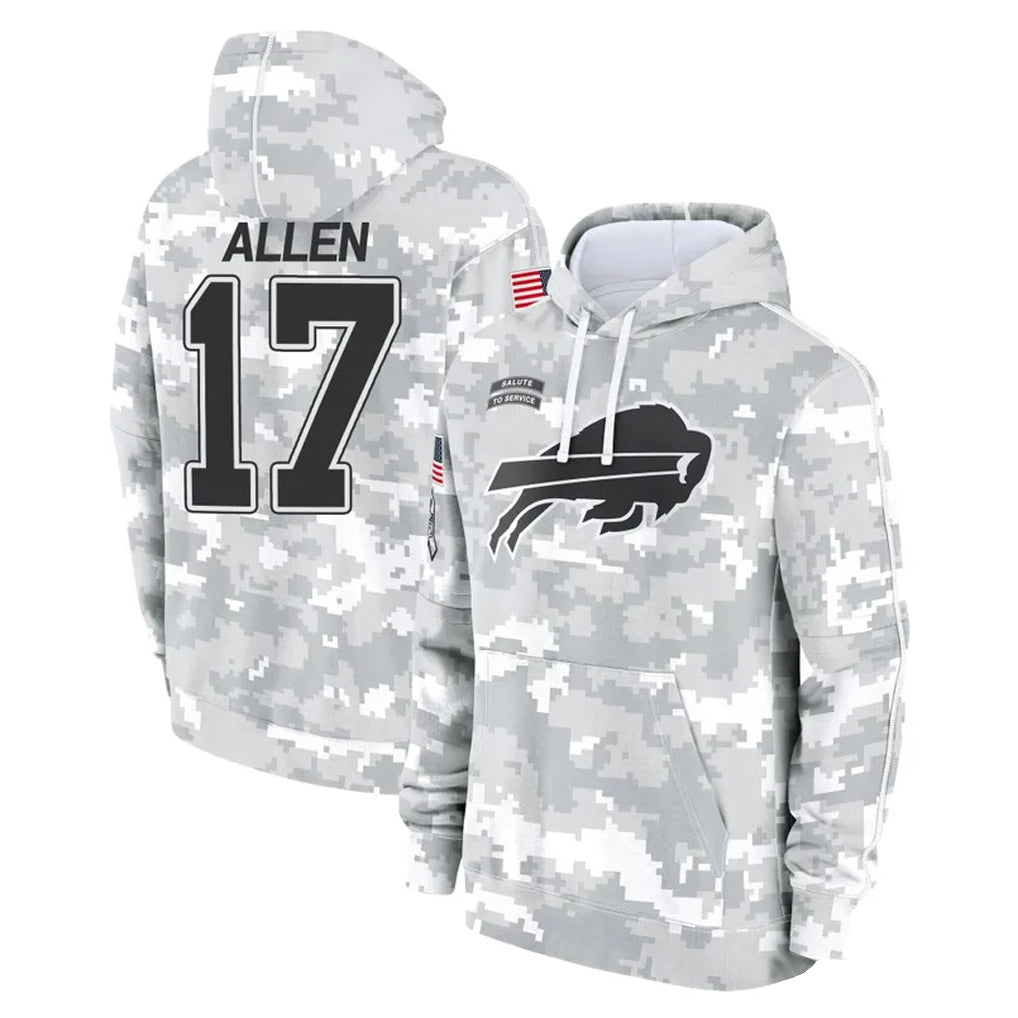 Vanessashop B.Bills #17 Josh Allen Player Arctic Camo Salute to Service Hoodies Limited Stitched Jerseys