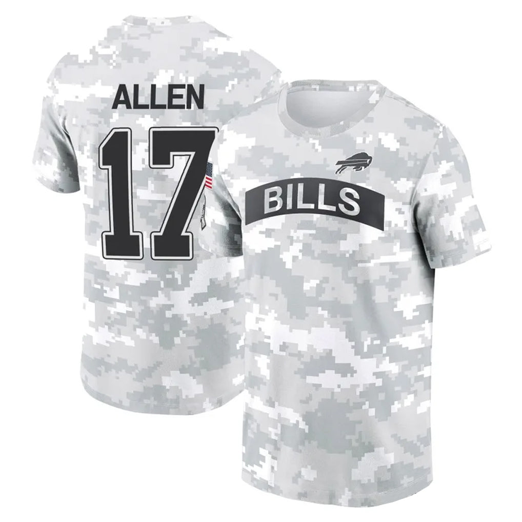 Vanessashop B.Bills #17 Josh Allen Player Arctic Camo Salute to Service T-Shirt Hoodies Stitched Jerseys