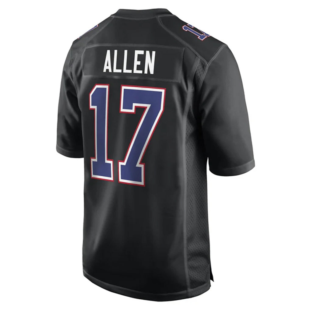 Vanessashop B.Bills #17 Josh Allen Player Black Carbon Fashion Replica Game Stitched Jerseys