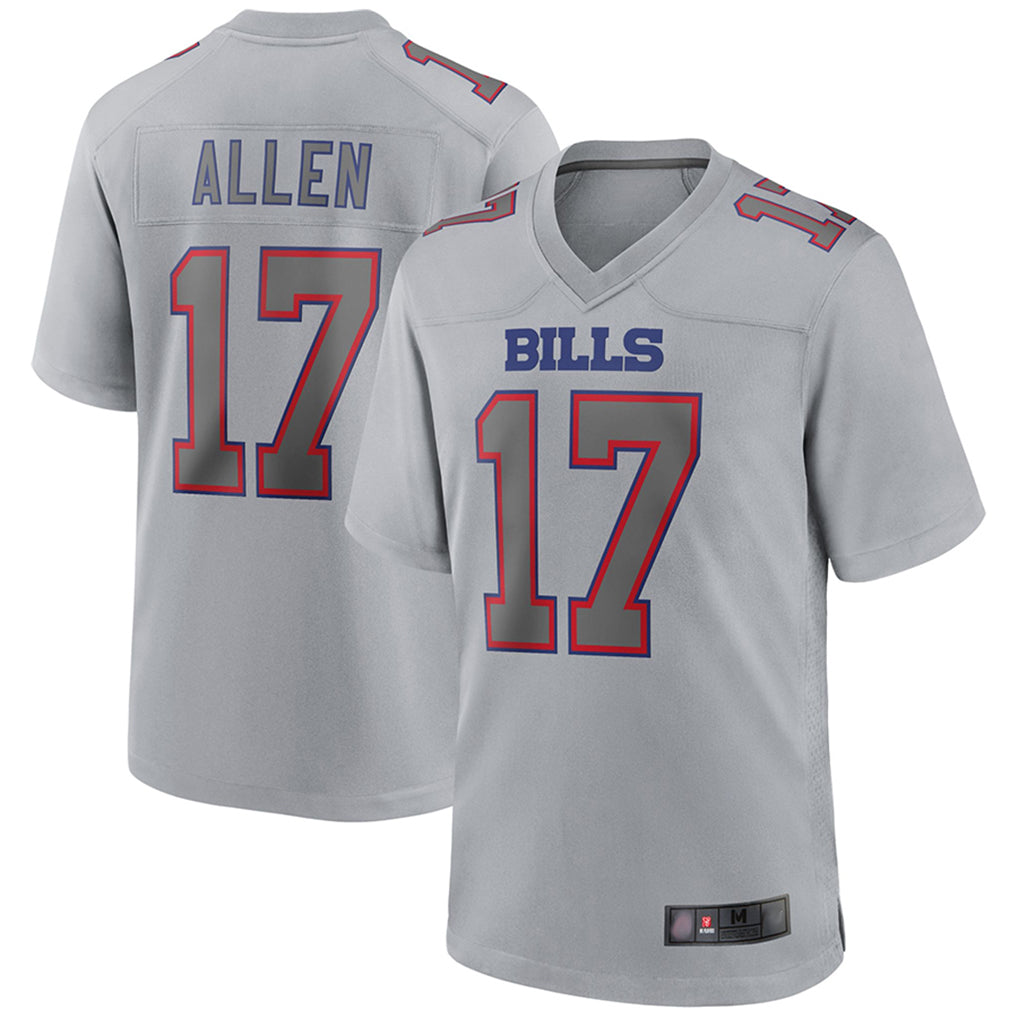 Vanessashop B.Bills #17 Josh Allen Player Gray Fashion Home Game Stitched Jerseys