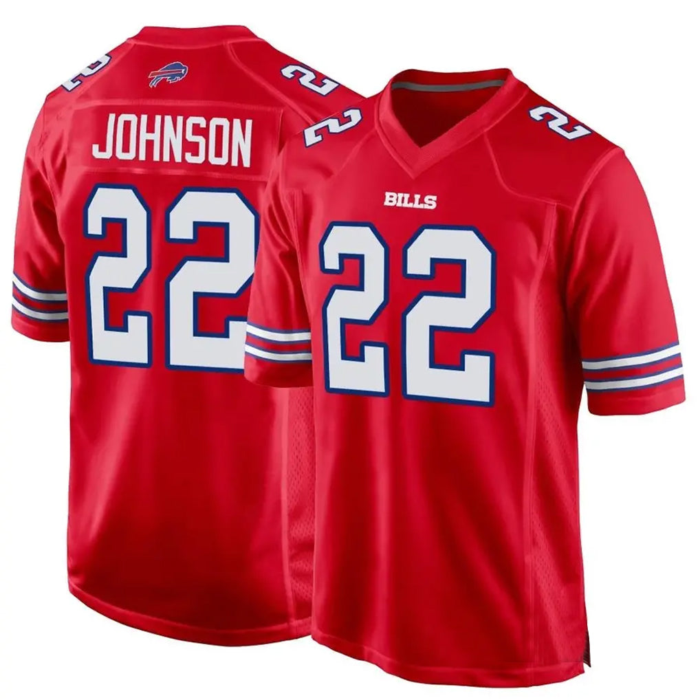 Vanessashop B.Bills #22 Ray Davis Player Red Home Game Stitched Jerseys
