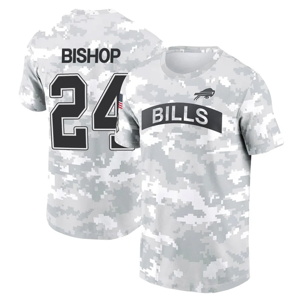 Vanessashop B.Bills #24 Cole Bishop Player Arctic Camo Salute to Service T-Shirt Hoodies Stitched Jerseys
