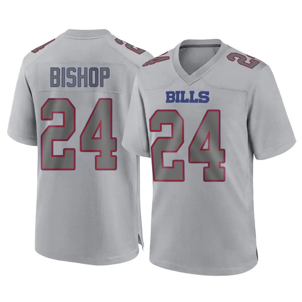 Vanessashop B.Bills #24 Cole Bishop Player Gray Fashion Home Game Stitched Jerseys