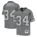 Vanessashop B.Bills #34 Thurman Thomas Player Gray Throwback Replica Stitched Jerseys