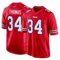 Vanessashop B.Bills #34 Thurman Thomas Player Red Home Game Stitched Jerseys
