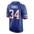 Vanessashop B.Bills #34 Thurman Thomas Player Royal Home Game Stitched Jerseys