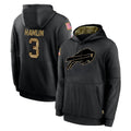 Vanessashop B.Bills #3 Damar Hamlin Player Black Salute to Service Hoodies Stitched Jersey