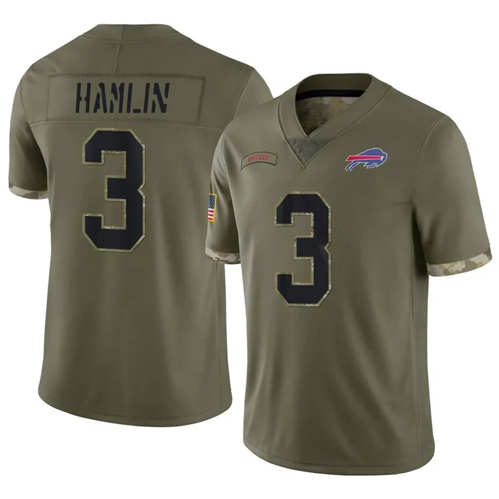 Vanessashop B.Bills #3 Damar Hamlin Player Olive Salute To Service Stitched Jerseys