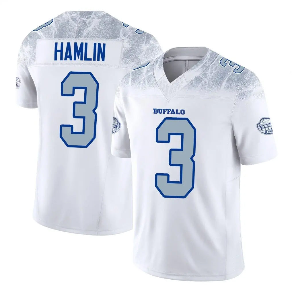 Vanessashop B.Bills #3 Damar Hamlin Player White Rivalries Collection Limited Home Game Stitched Jerseys
