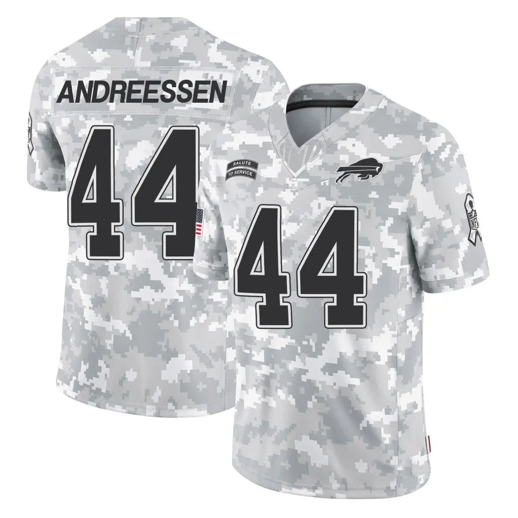 Vanessashop B.Bills #44 Joe Andreessen Player Arctic Camo Salute to Service Limited Stitched Jerseys