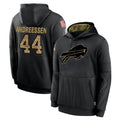 Vanessashop B.Bills #44 Joe Andreessen Player Black Salute to Service Hoodies Hame Stitched Jerseys