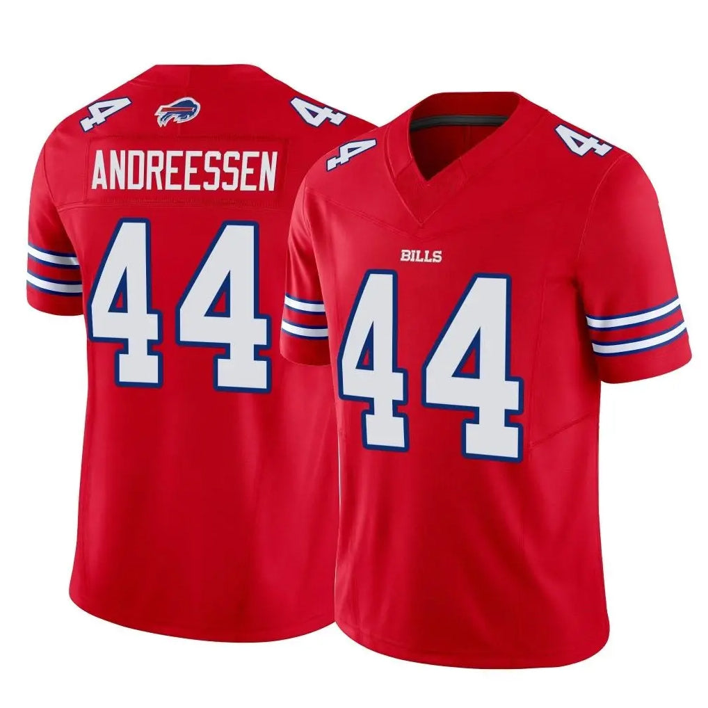 Vanessashop B.Bills #44 Joe Andreessen Player Red Vapor F.U.S.E. Limited Home Game Stitched Jerseys