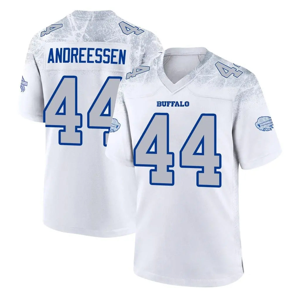 Vanessashop B.Bills #44 Joe Andreessen Player White Rivalries Collection Stitched Jerseys