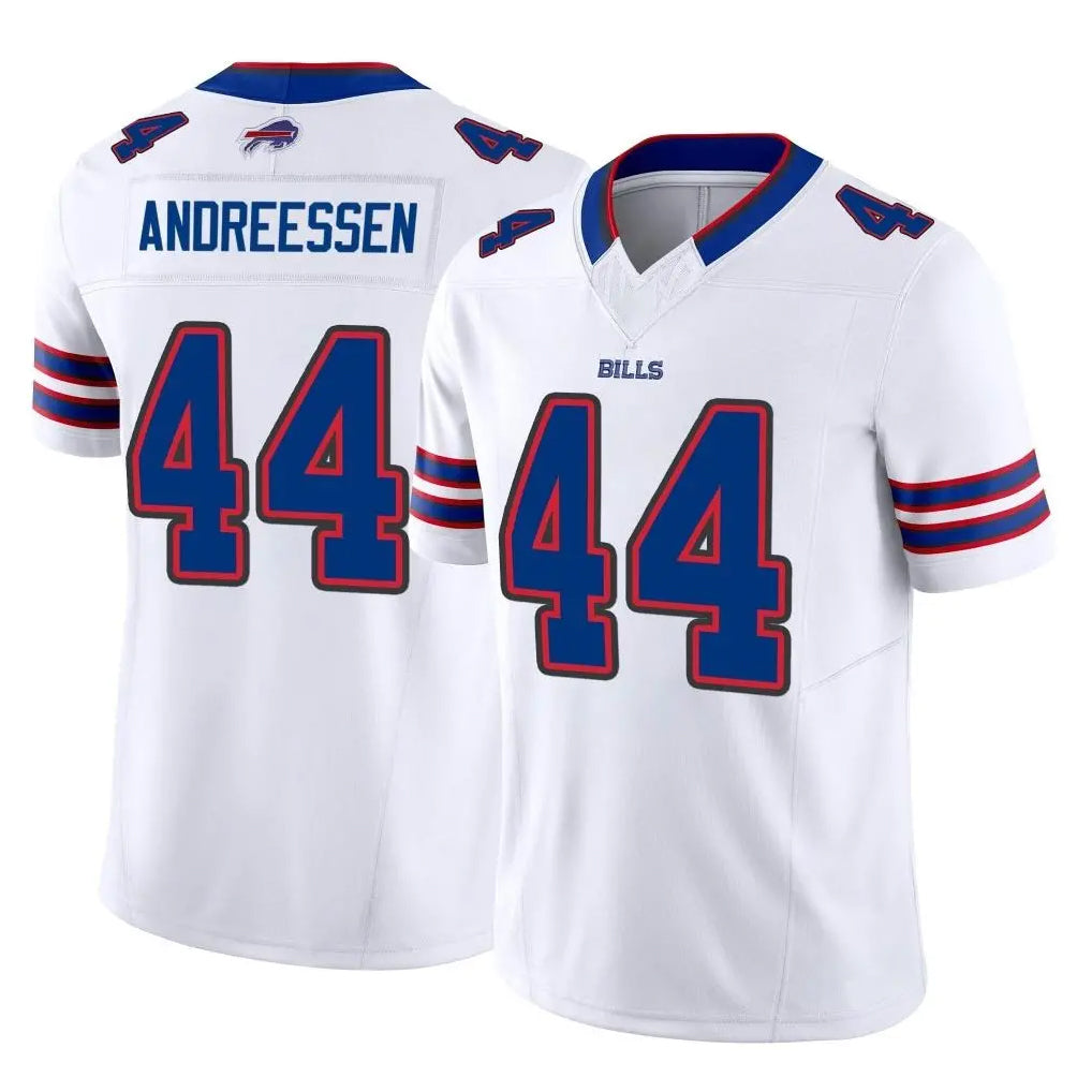 Vanessashop B.Bills #44 Joe Andreessen Player White Vapor F.U.S.E. Limited Home Game Stitched Jerseys