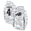 Vanessashop B.Bills #4 James Cook III Player Arctic Camo Salute to Service Hoodies Game Stitched Jerseys
